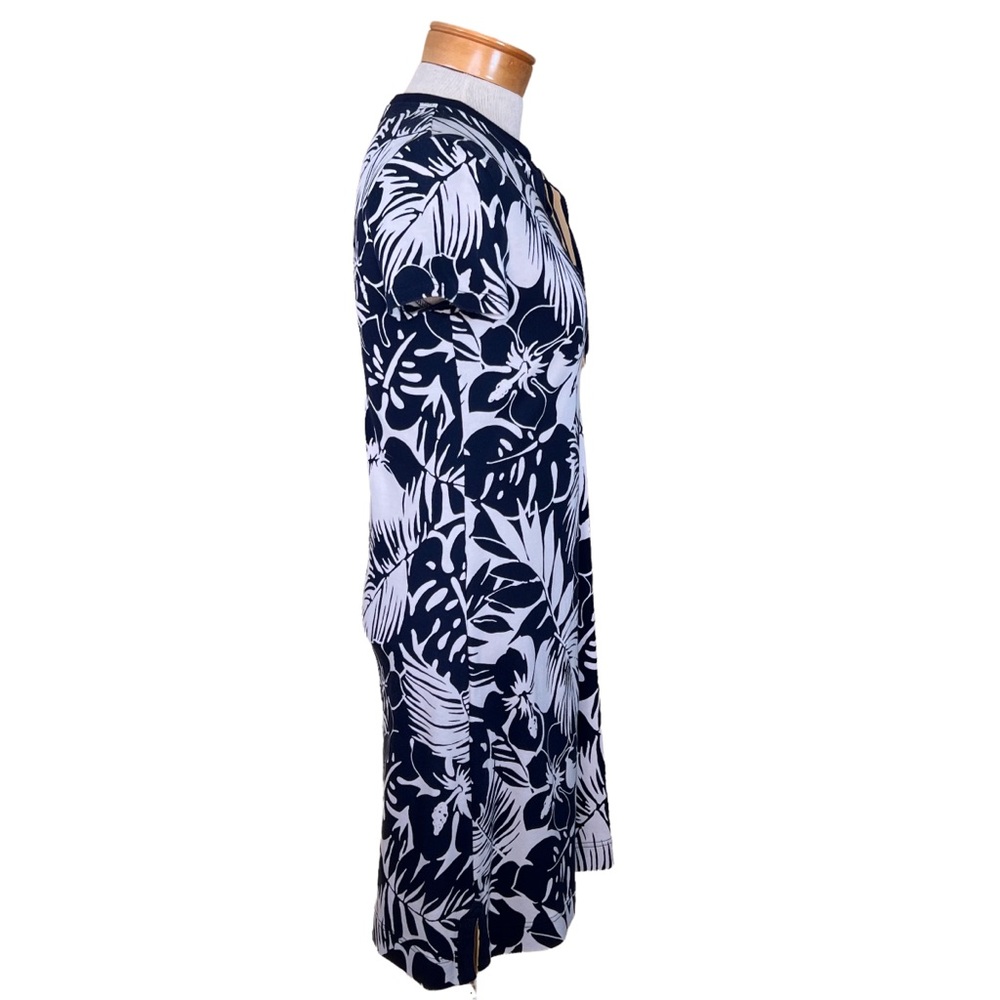 Chaps Navy & White Tropical Print Cotton T-Shirt Dress Size M, fits Smal… - Picture 5 of 12